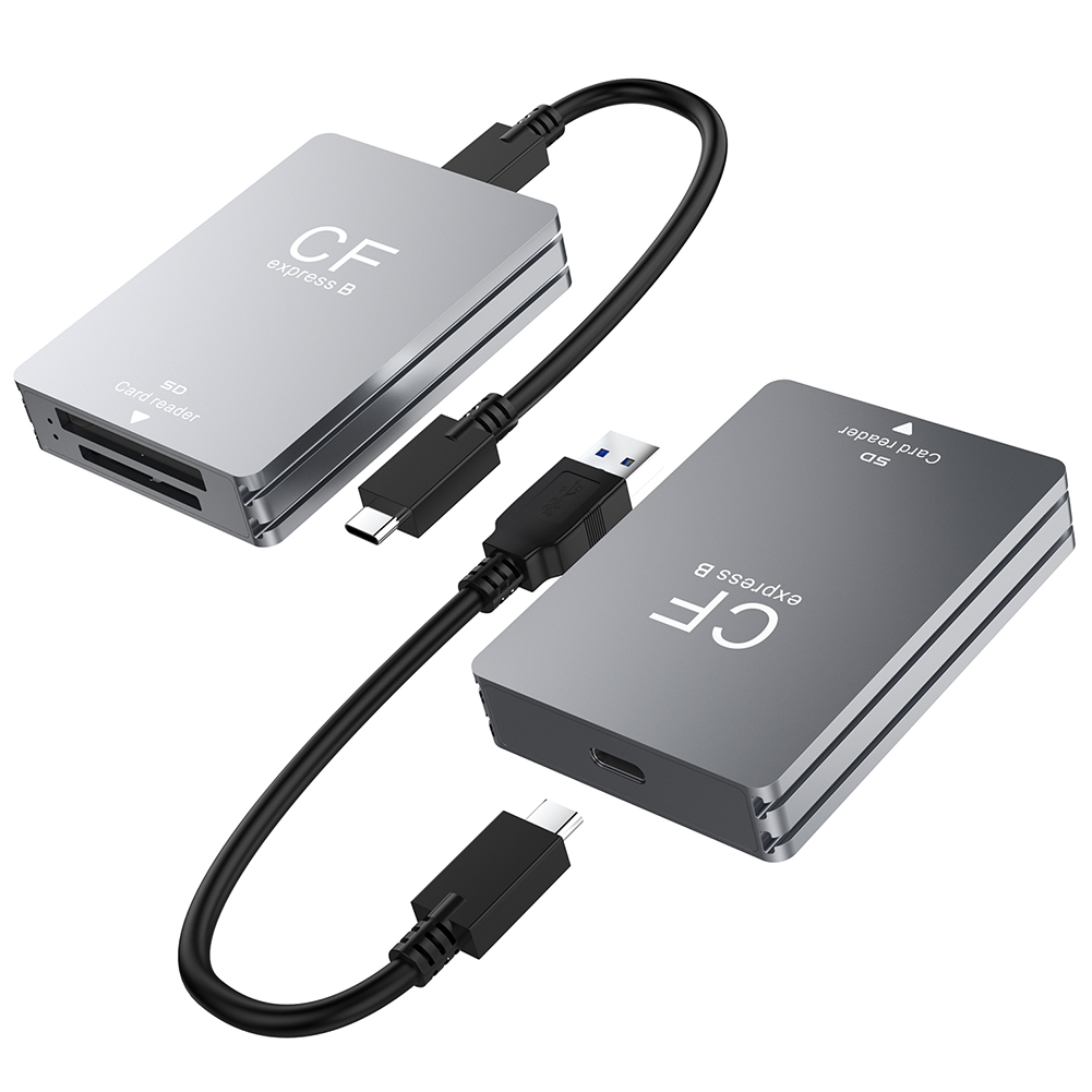 2- in- 1 cfexpress type ab sd-kaartlezer, cfexpress lezeradapter, usb 3.2 10 , dubbele sleuf, ondersteuning voor android/windows/mac os voor spiegelreflexcamera's