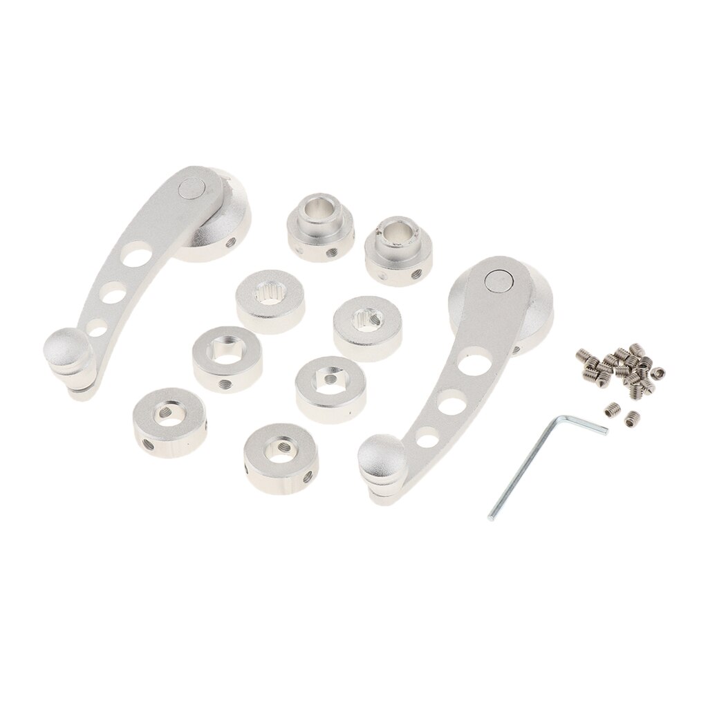 2Pcs Car Window Winder Glass Crank Handle Aluminium Knobs Metal Universal