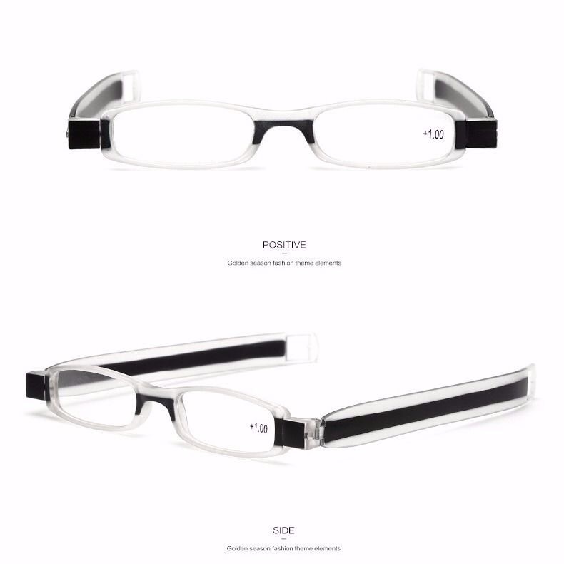 Authentieke oude man draagbare 360- graden roterende opvouwbare presbyopische bril voor mannen geïmporteerde anti-vermoeidheid superlichte bril voor