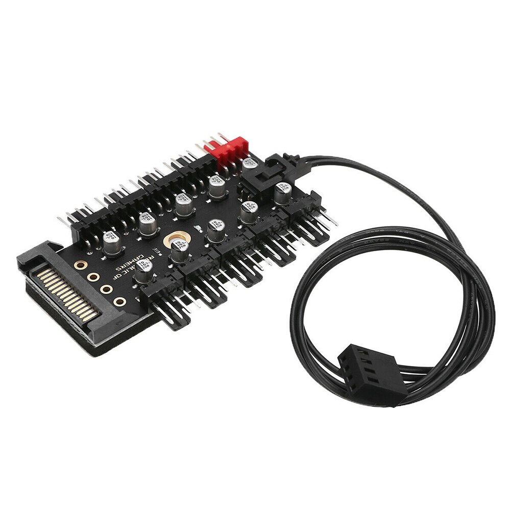 PWM Splitter Adapter 4 Pin Speed Controller Universal Computer Connection Accessories Self Adhesive Cooling Fan Hub 1 To 10 Way