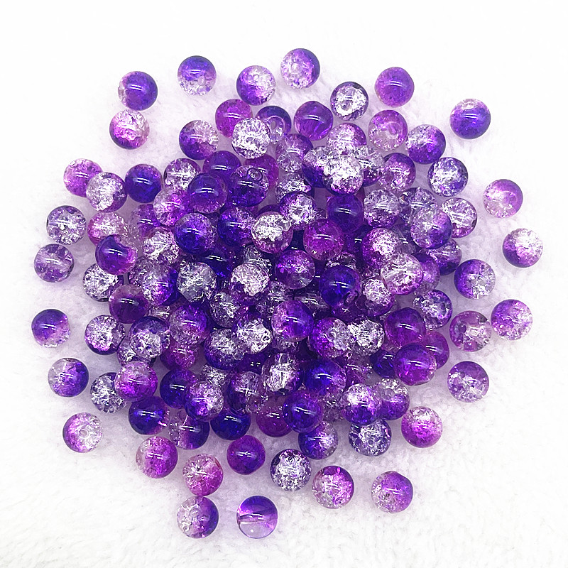 4mm 6mm 8mm Round Glass Crackle Beads Loose Spacer Beads for Jewelry Making Diy Handmade Necklace Bracelets Accessories