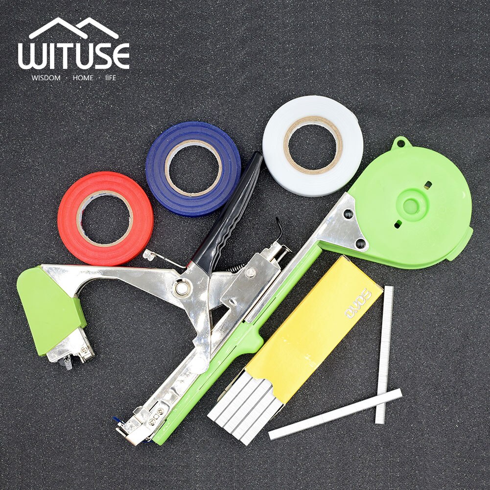 WITUSE économie de travail fruits légumes branche vigne tige attachant Machine à relier ruban attaché outil plante pépinière bandes + agrafes approvisionnement: EQF726