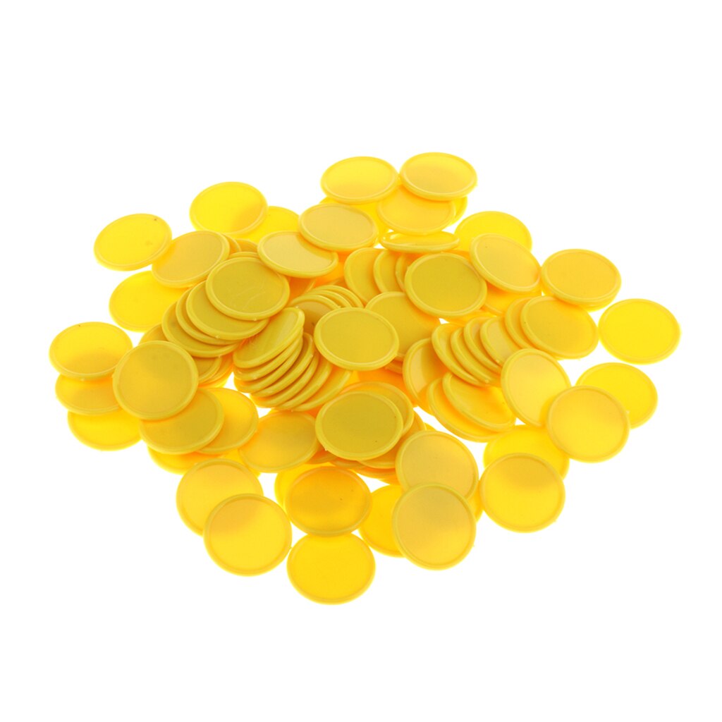 Set of 100 1 Inch Plastic Learning Counting Counters Game Tokens Mini Poker Chips