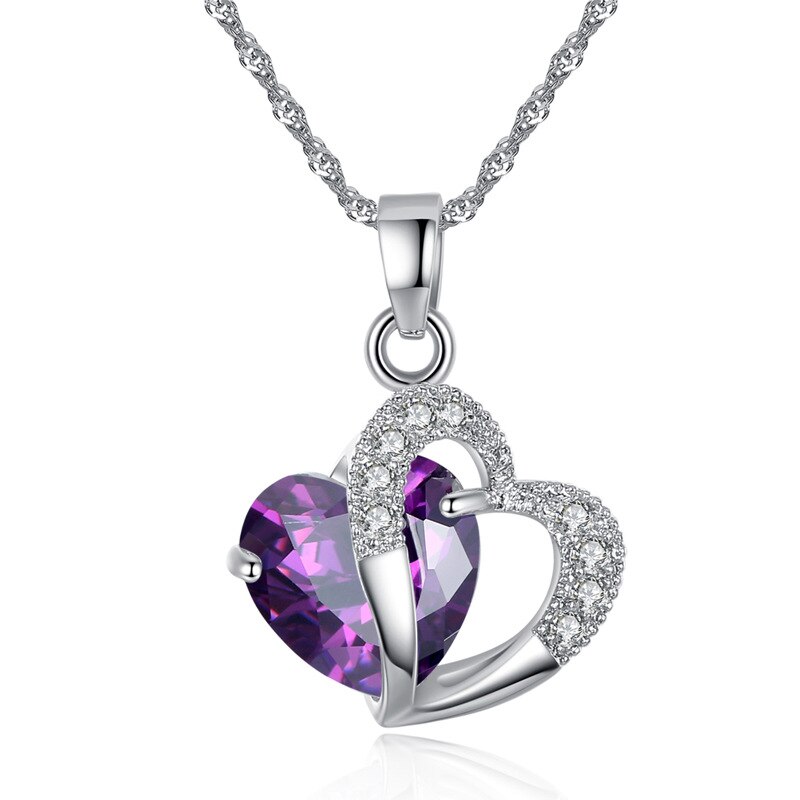 Top Class Style Heart Power Colorful Necklaces Crystal Jewelry Girls Women Jewelry: H