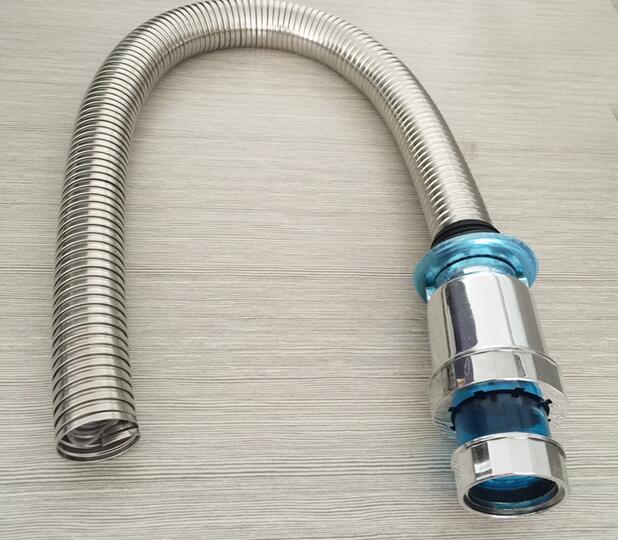 Deodorizing sewer pipe, Bathroom basin drain pipe, Head plastic, stainless steel hose, Total length 73cm