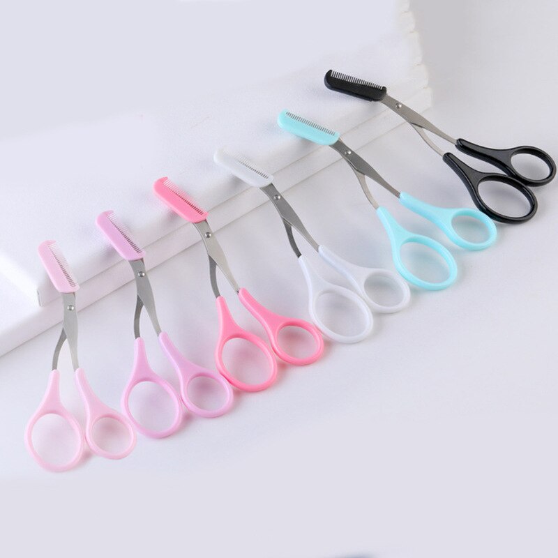 Recortador de cejas negro, tijeras con peine, eliminación de vello Facial, afeitadora moldeadora de pelo, accesorios de maquillaje cosméticos, 1 Uds., AS02