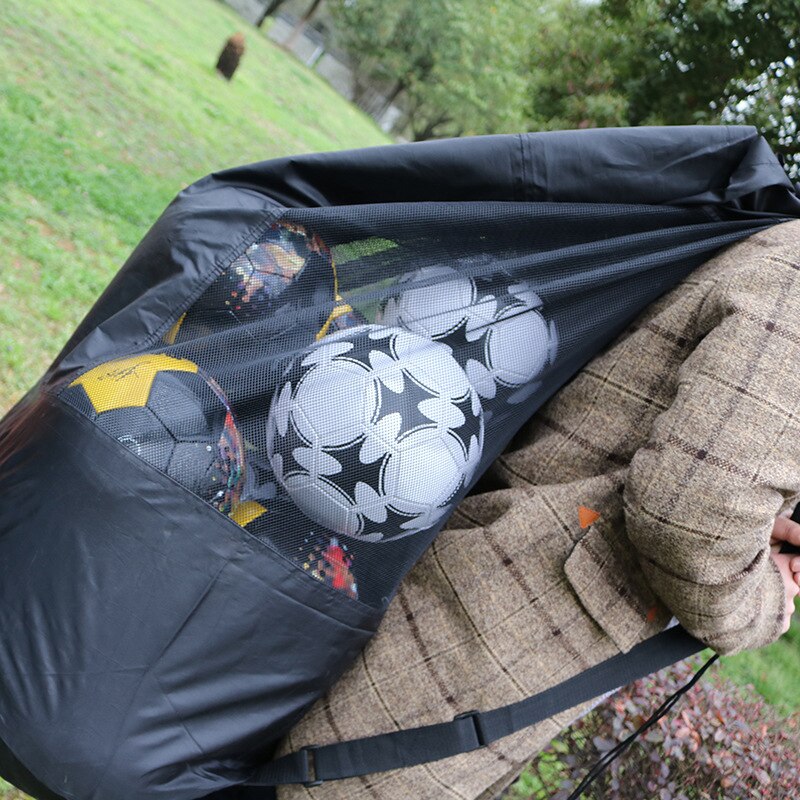 Portable Football Soccer Training Equipment Basketball Ball Game Storage Outdoor Mesh Ball Bag Accessories Carrying Net Backpack