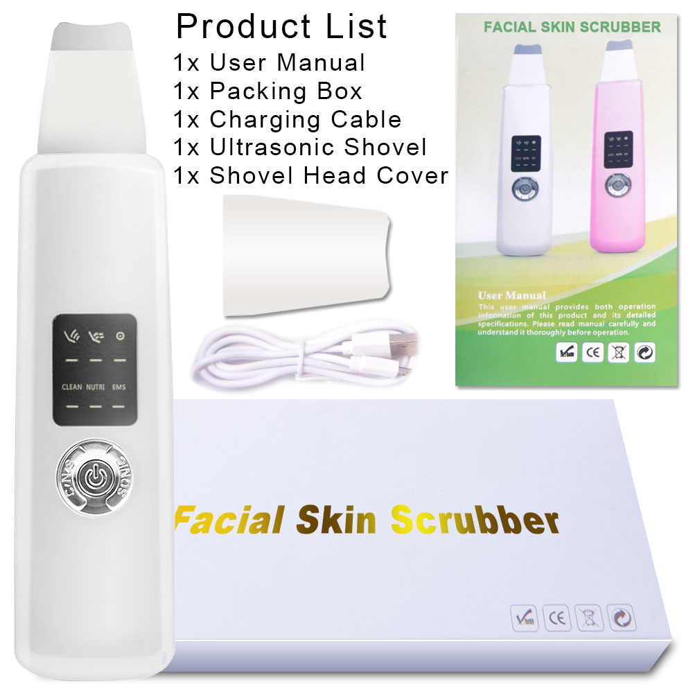 Ultrasonic Deep Face Cleaning Machine Skin Scrubber Remove Dirt Blackhead Reduce Wrinkles spots Facial Whitening Lifting Shovel