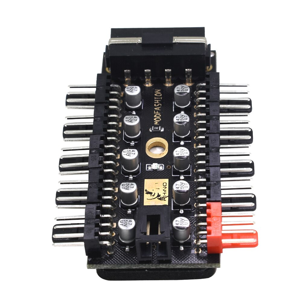 TISHRIC Upgrade Fan Hub 4Pin/SATA Chassis Fan Hub Molex Adapter Cooler Fan HUB Splitter Channel Hub of 4PIN/Sata Chassis Fan