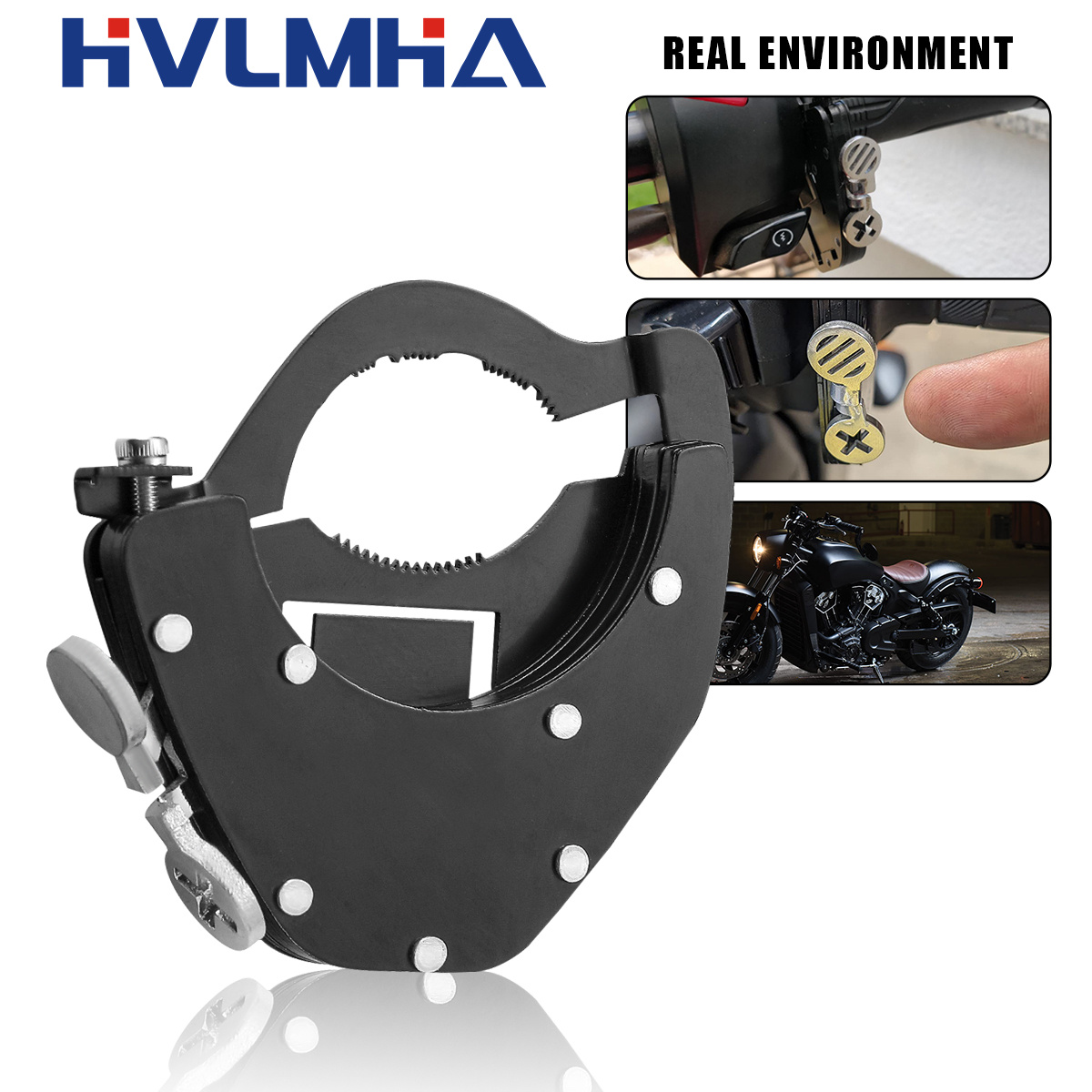 Blijf in controle met duurzaam motorfiets-gasslot Verbeterde veiligheid Roestvrijstalen bediening motorfiets-gaspedaal: Black