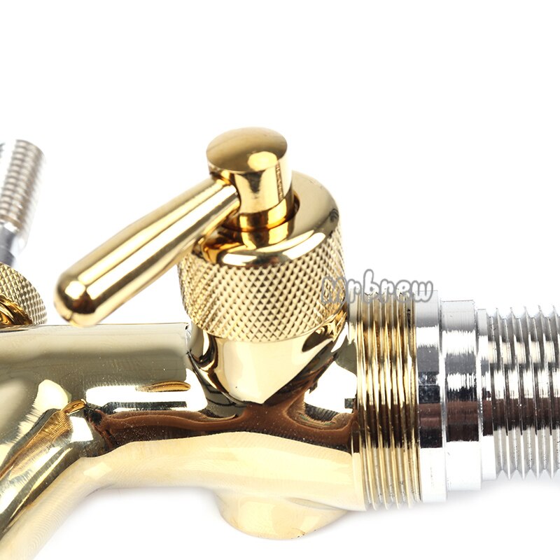 Draft Beer tap faucet, G5/8 Adjustable Faucet with golden plating,- Keg Tap Spout Homebrew Beer