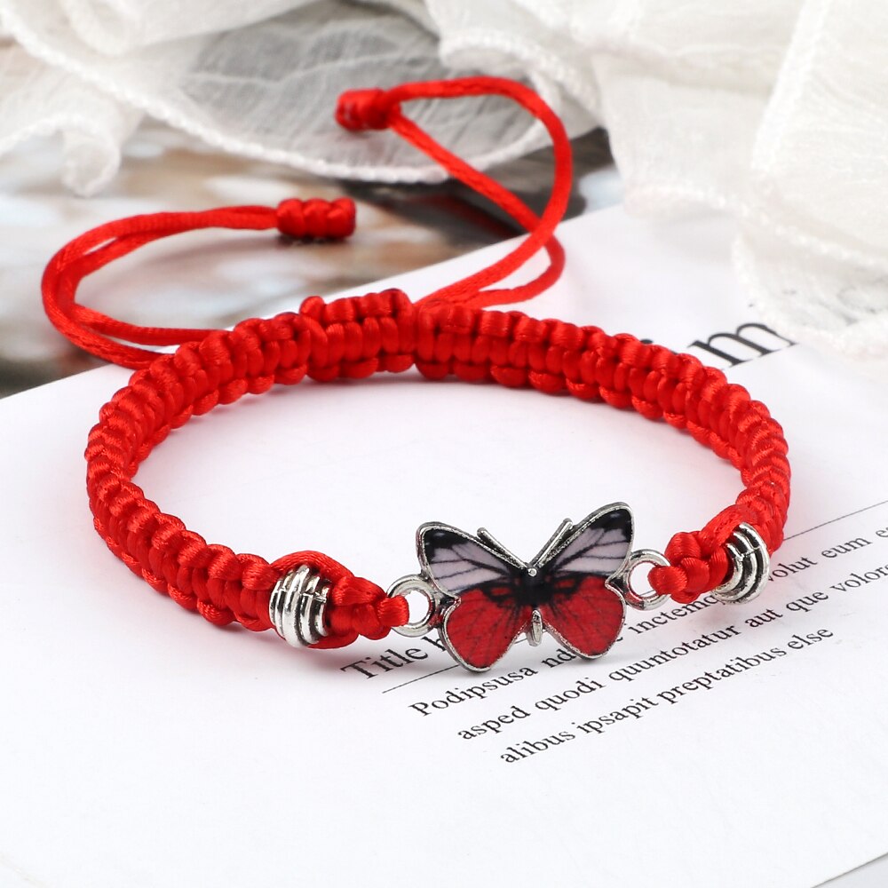 Sweet Shining Vlinder Armband Voor Vrouwen Bohemian Gevlochten Armband Armband Stijl Paar Klassieke Vlinder Hand Sieraden