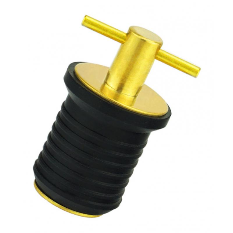 Tapón escurridor para Garboard de barco marino, tapón de rosca para orificio de 1 pulgada, latón y goma