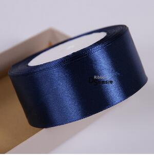 Fita de cetim de poliéster, 25 jardas, 22 metros, azul marinho, tecido, natal, festa de casamento, baile, decoração, bolo, envoltório, acessórios diy: 40 mm