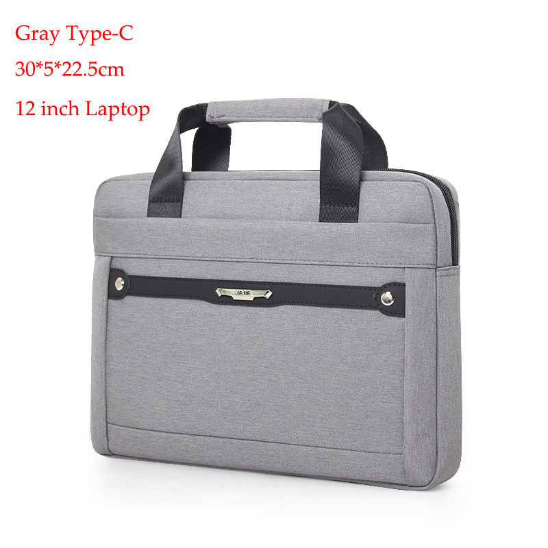 Oxford Waterproof Women Briefcase 15.6 inch Laptop Handbag Causal Document Office Shoulder Bag Computer Bag for Men: Type-C gray