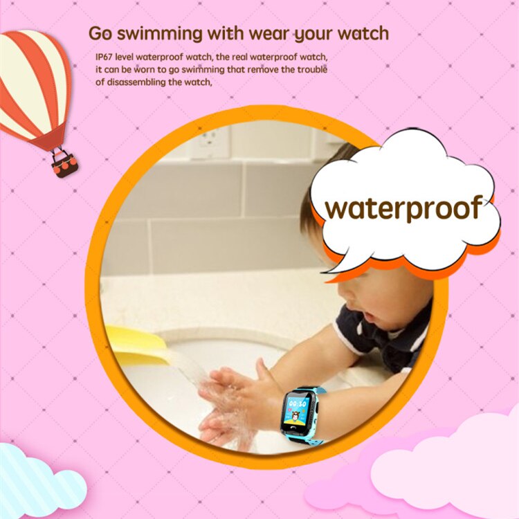 V6 Children'S Phone Watch Two-Way Conversation Smart Watch For Positioning Intelligent Power Saving Watch Pink Blue