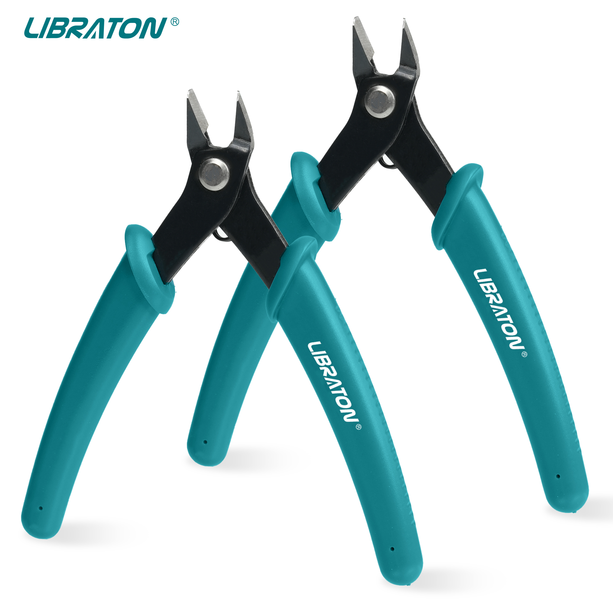 LIBRATON Micro cortador de alambre de 5,12", mini cortadores al ras de precisión y alicates de corte limpio para electrónica, modelo, joyería, kits de modelos: Azul oscuro
