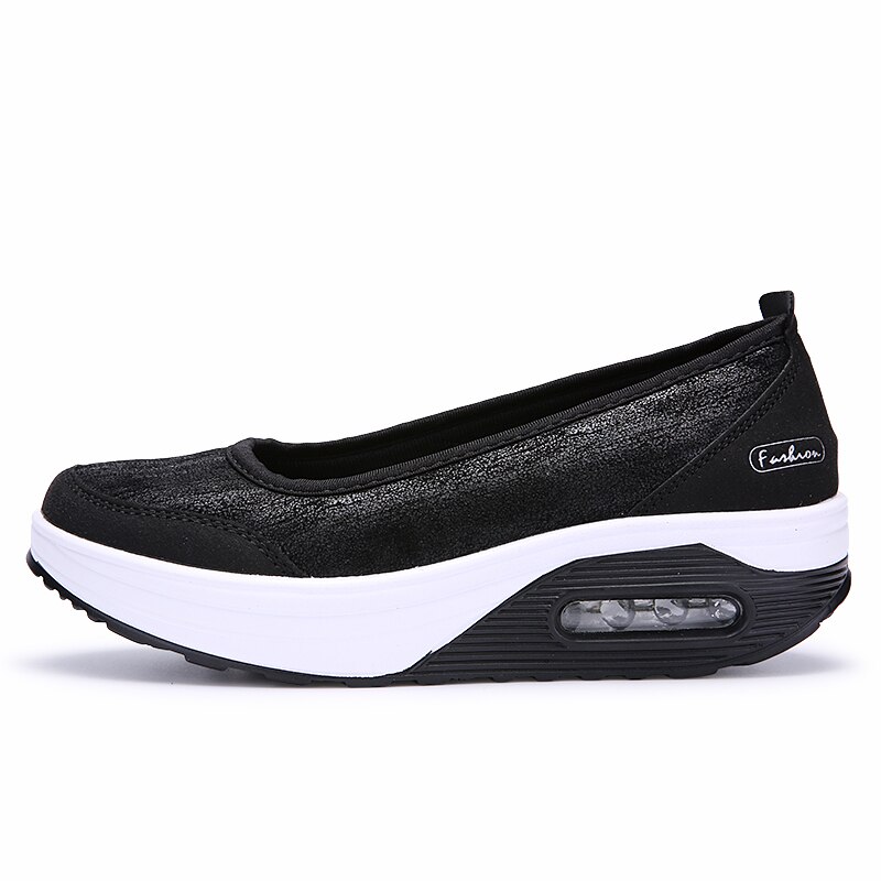 Damskie buty odchudzające kobieta Fitness buty wysokość zwiększenie Casual klinowe buty na podeszwie Slip On Swing Sneakers
