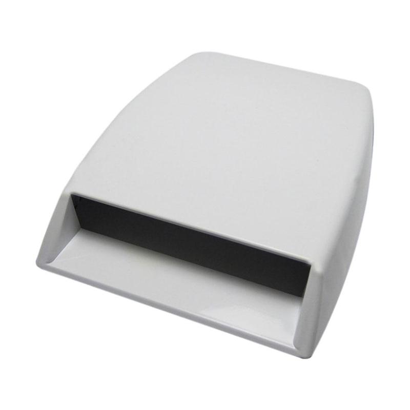 Deluxe Universal Cars 3D Decorative Flow Scoop Bonnet Vent Intake Hood Simulation Air Accessories for Auto Sedans SUV R8L0: white