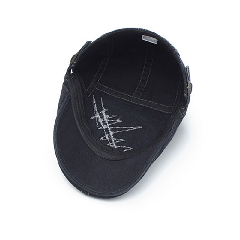 Men Classic Cotton Blend Peaked Cap Back Adjustable Newsboy Hat -MX8