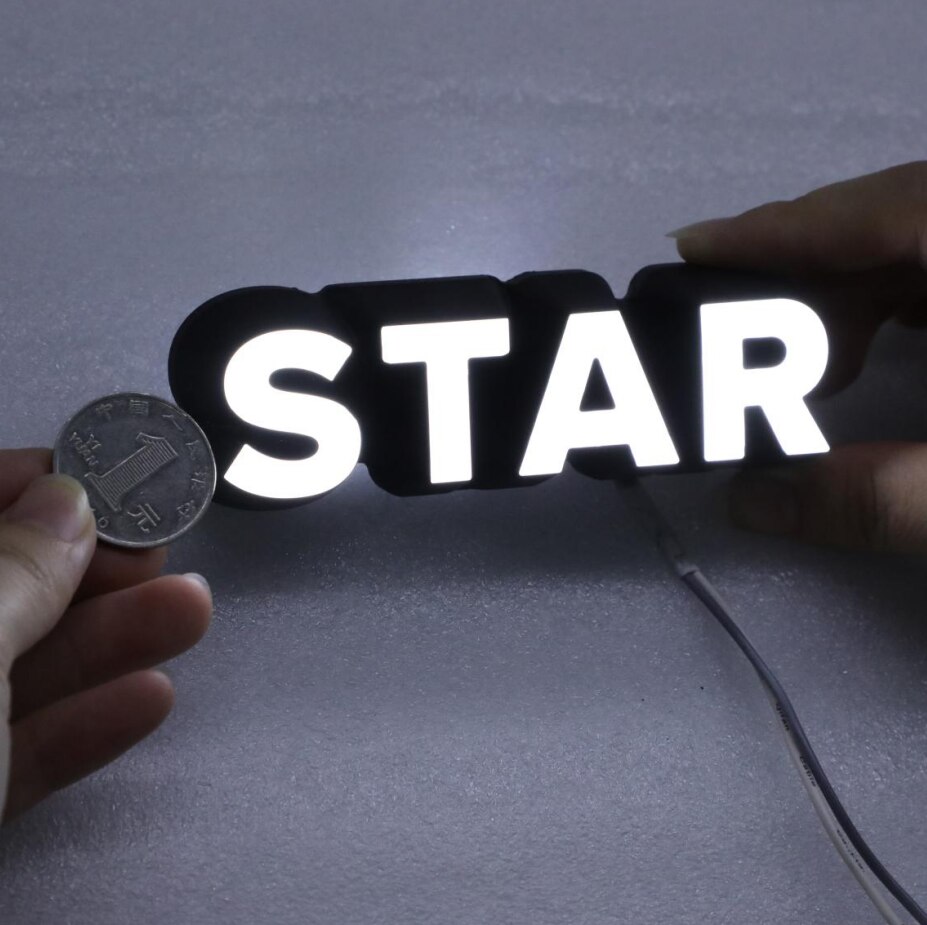 Premium front lit acrylic light letter mini 3d LED signage with bevel edge for shop decoration