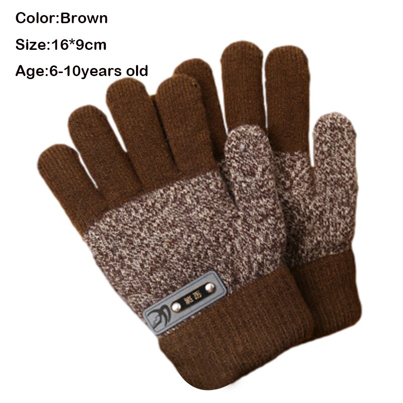 Children's Warm Gloves Kids Boys Thicken Keep Warm Finger Mittens Soft Multicolor Mosaic Color Children's Accessories: J