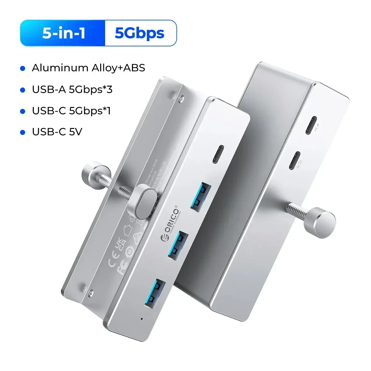 ORICO USB 3.0 Hub mit Netzteil USB3.0 Splitter Adapter Clip-Typ Multi Splitter Hochgeschwindigkeits-Datenübertragung für Laptop PC: Minze