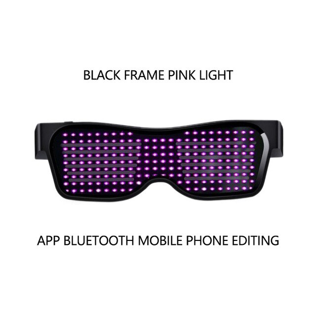 Magic Bluetooth Led Party Glasses App Control Luminous Glasses Dj Electric Syllables Party Eye Glasses: C