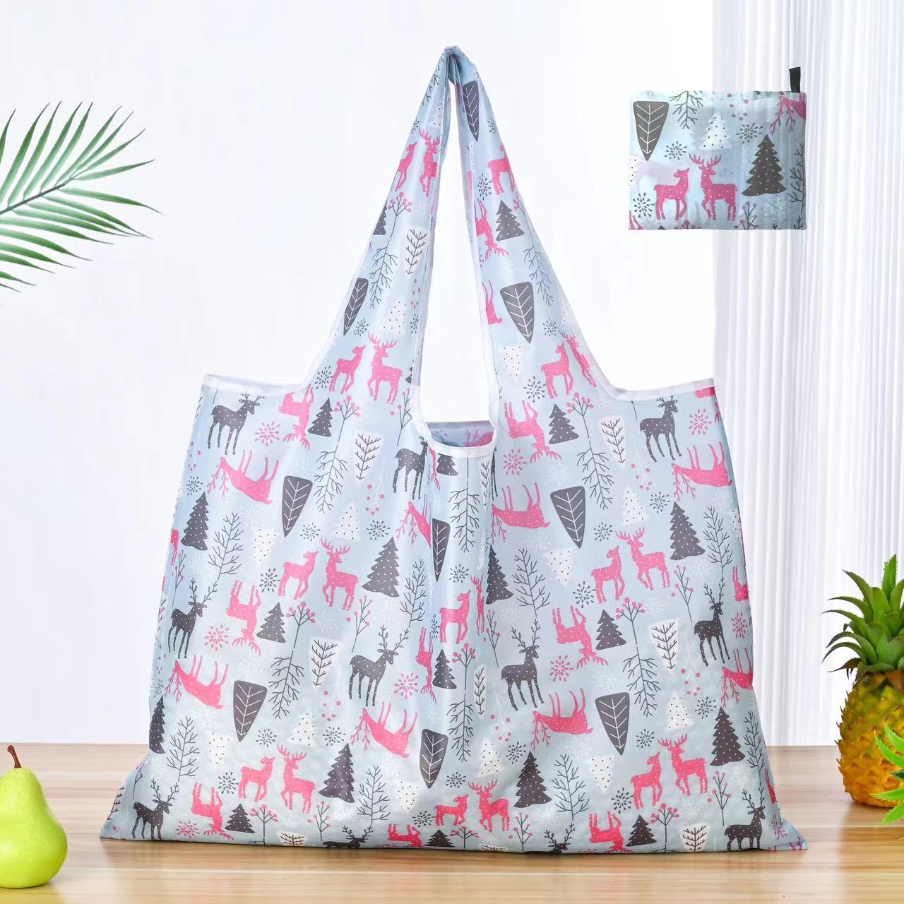 Gjenbrukbare handleposer store vaskbare handleposer bærbare sammenleggbare miljøvennlige nylon kraftige lommevesker: Multi