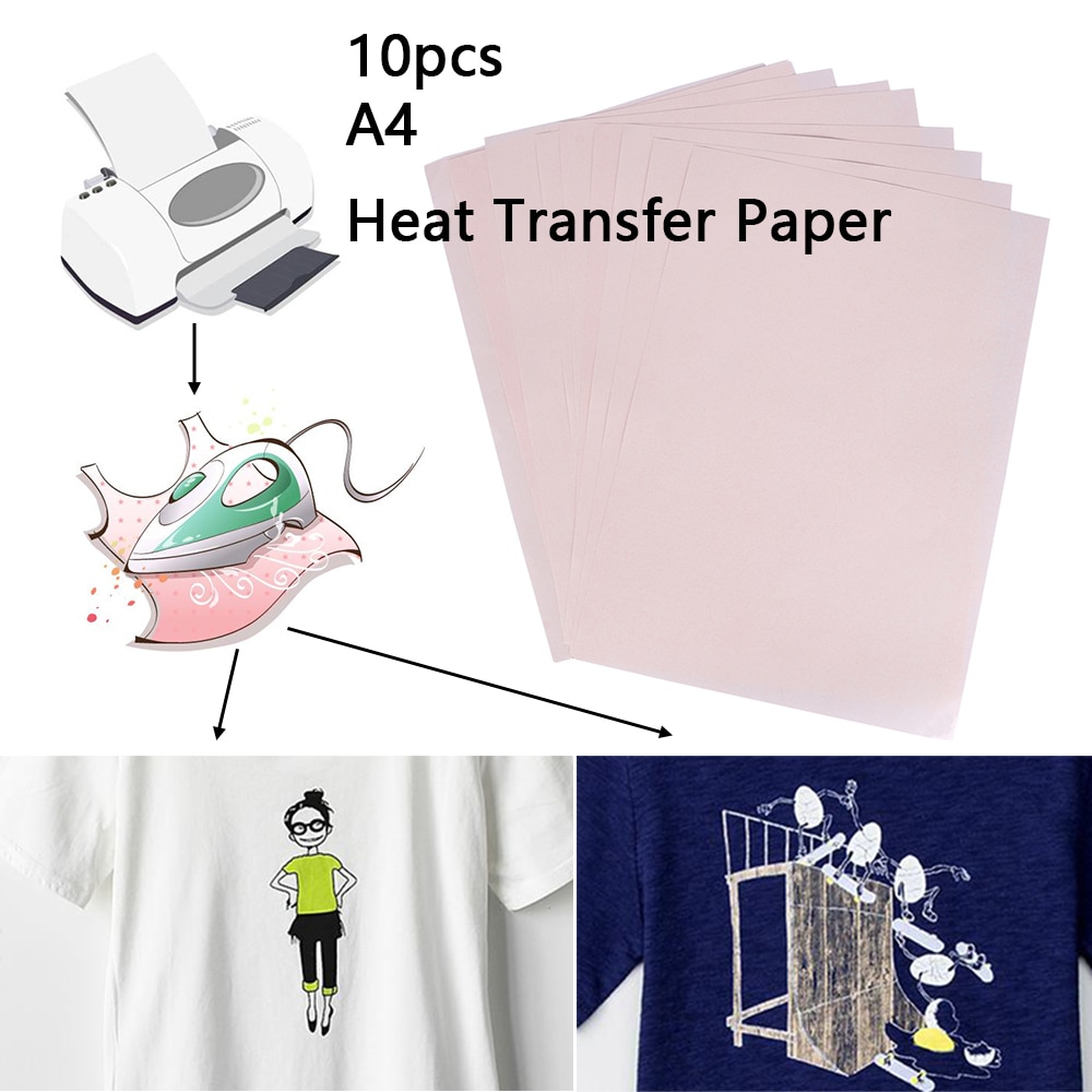 10 Pcs A4 Warmte-overdracht Papier Voor Diy Gecoat T-shirt Schilderen Niet-Katoen Lichte Kleur Stof Kleding Metaal Glas hout Steen Etc.