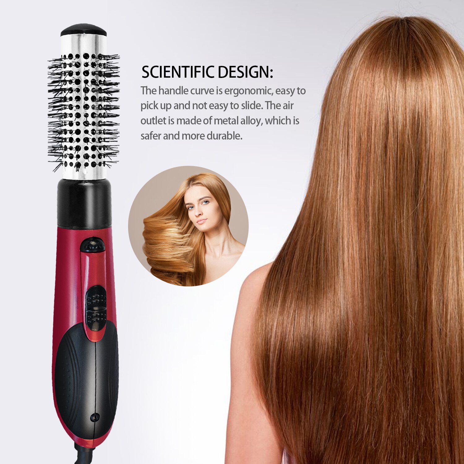 Hair Dryer &amp; Volumizer Hair Straightener Brush 800W Blow Dryer Air Brush Curling Wand Concentrator Nozzle Comb Hairdryer