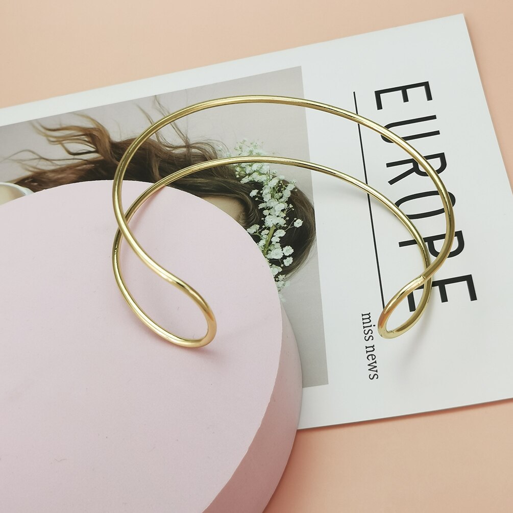 Moda liga torques gargantilha colares para as mulheres 2022 de metal bib chocker colar colar de instrução jóias bijoux punk design