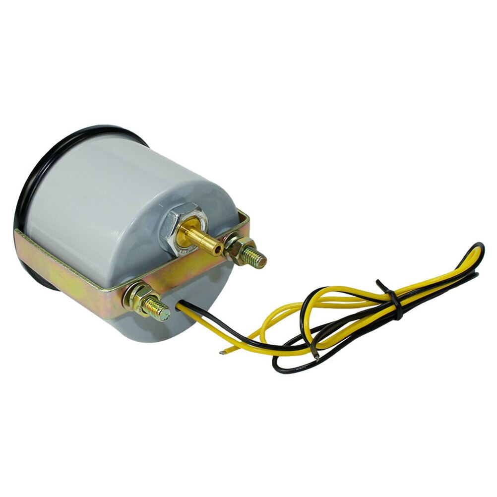 12V Car IN-HG PSI Meter Replacement White Light Auto Boost Gauge (Black, Random Color Bracket)