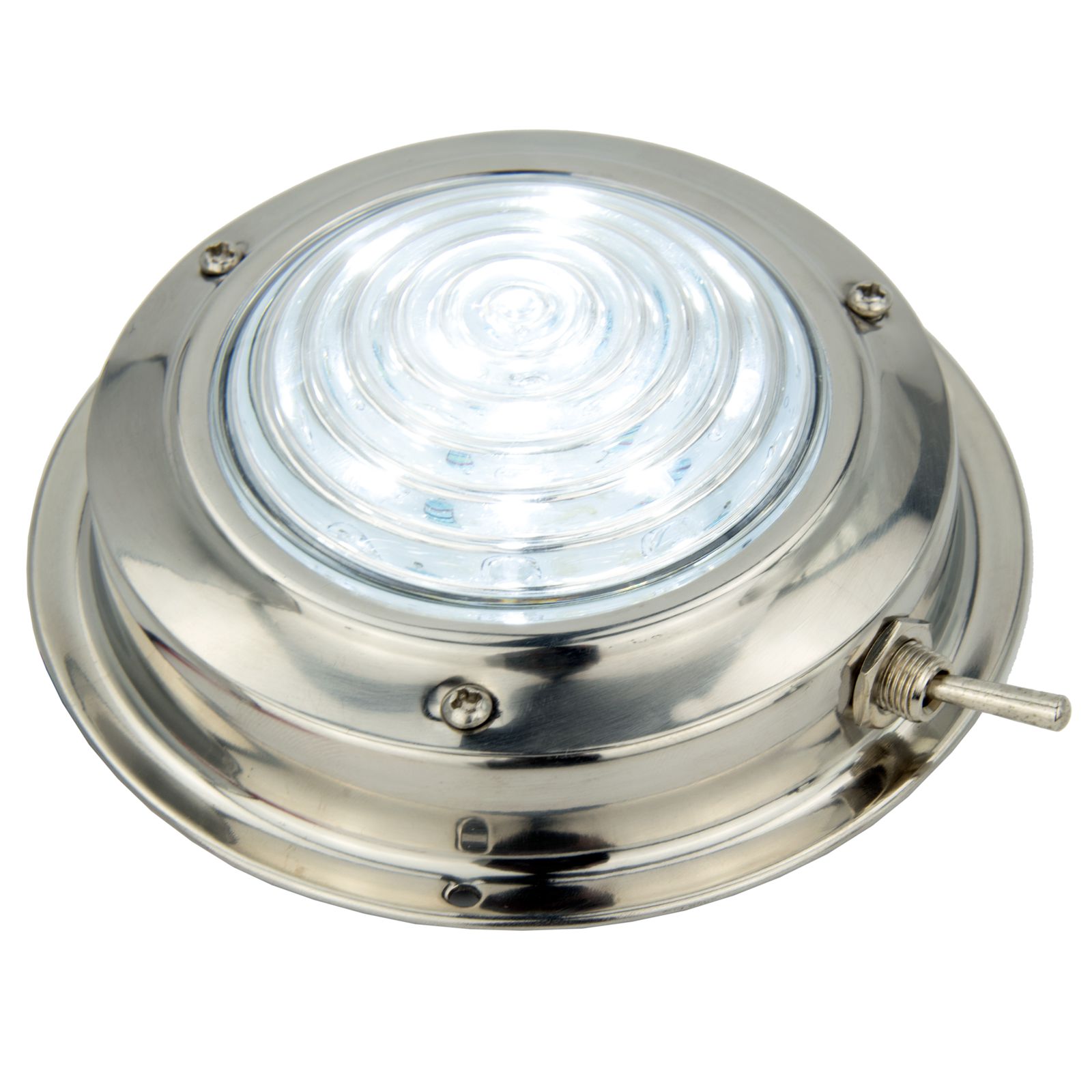Marine LED Interior Dome Light 12V Boat RV Cabin Decorative Lamp with Stainless Steel Housing Cool White 4.5Inch