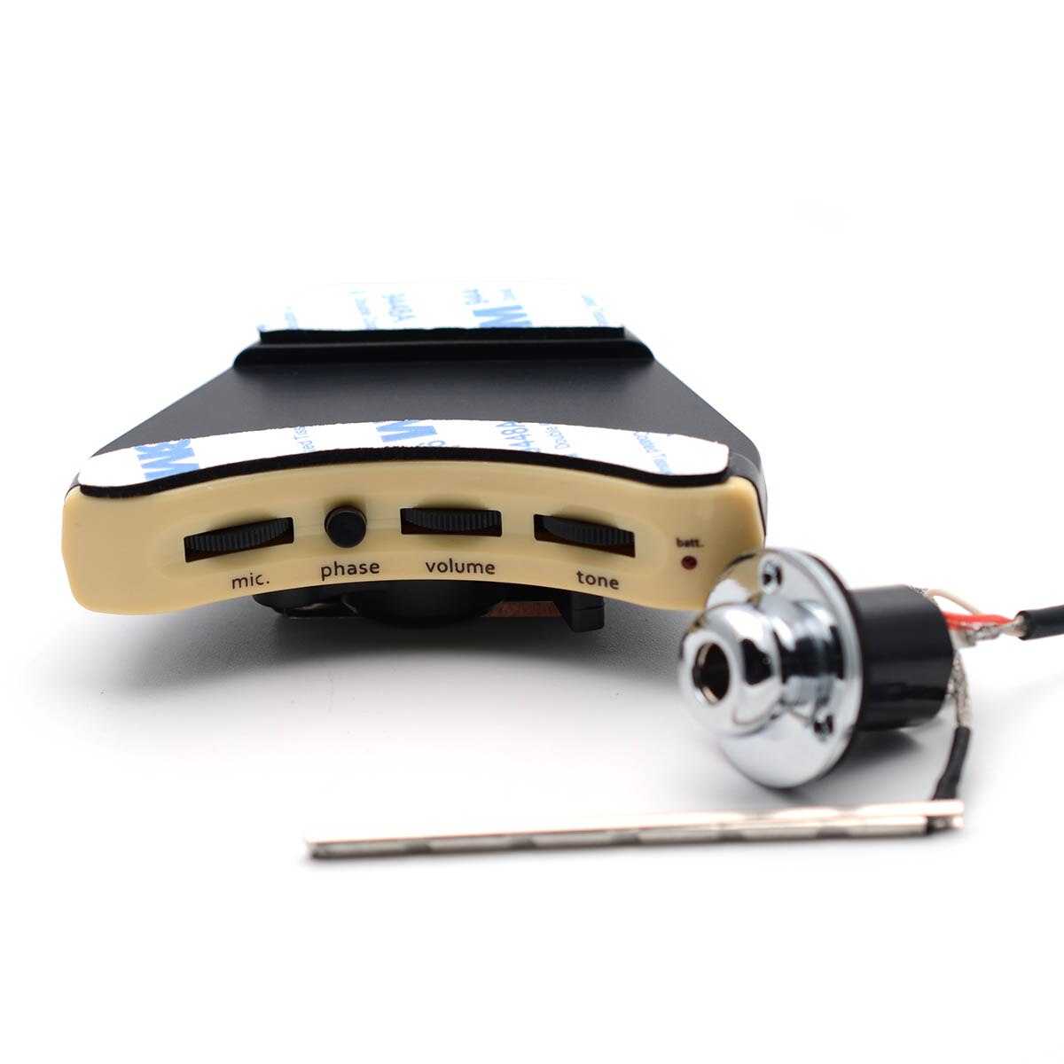 Soundhole gitarr pickup vit pickup med silver piezo med output balans: Gt -b2 allmän