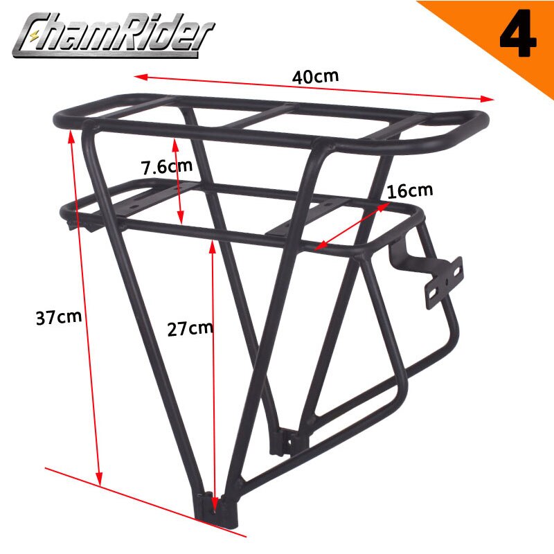 Zwart 26 Inch 28 Inch 700C Bike Bagage Rack Dubbellaags Fiets Batterij Bagagedrager Verstelbare Zware Fiets Hanger: 4