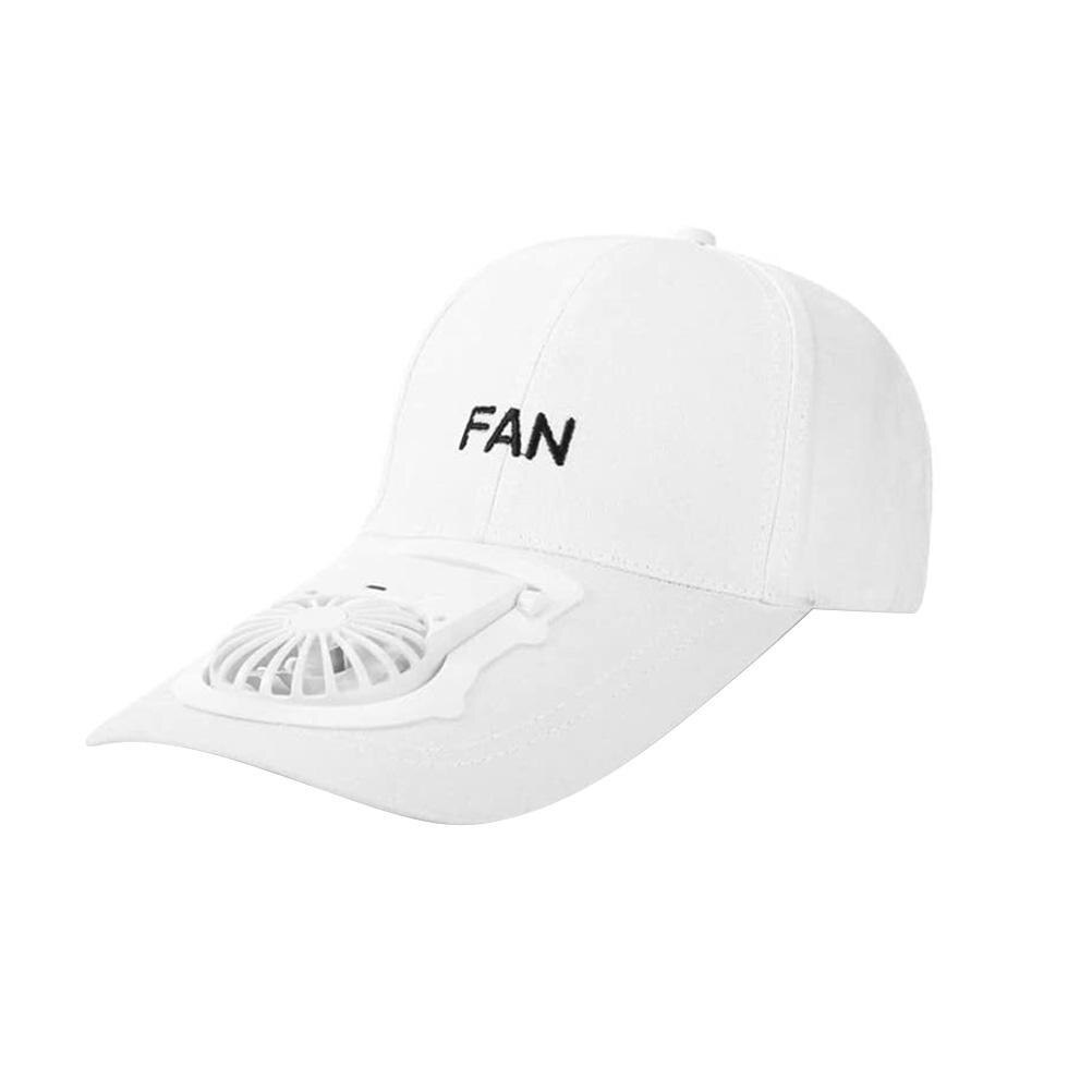 Unisex USB Charging Fan Baseball Cap Golf Hat Adjustable Fan Hat For Outdoor Camping Travel Casquette Homme Gorras Hombre: White