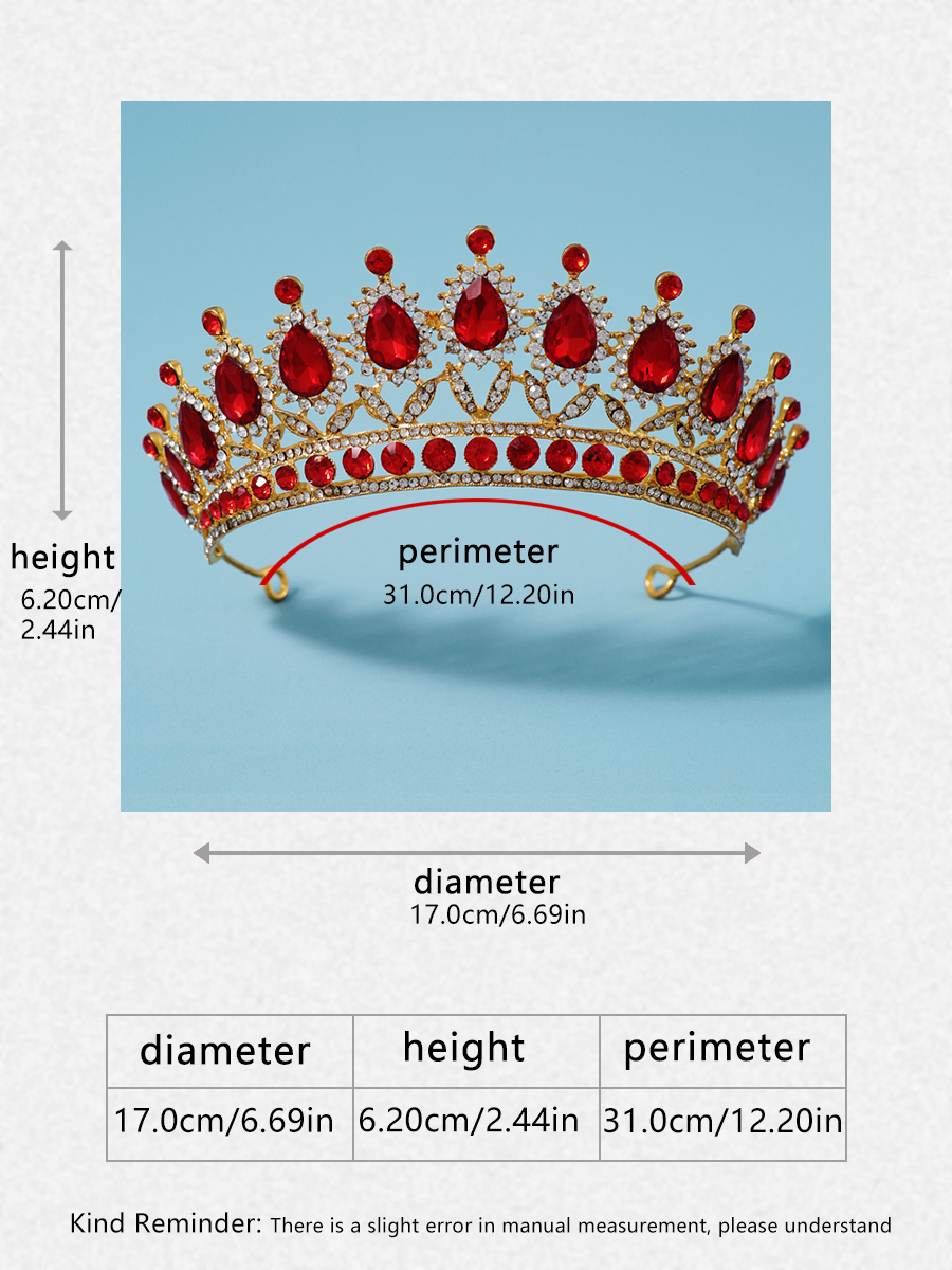 Itacazzo bridal headwear crown, classic red - ColourTiras suitable for women's weddings and birthday parties: Antique Bronze Plated