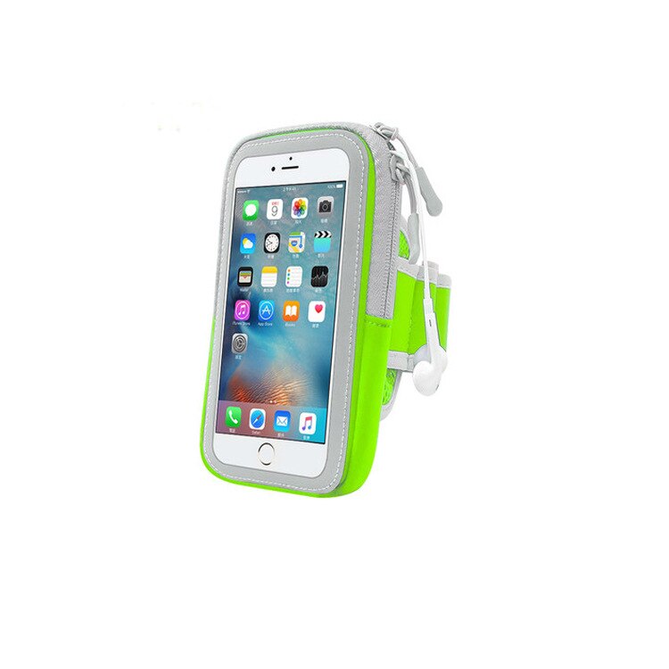 LYBALL Sport Armbag voor iPhone 6 7 8 Plus Touchscreen Armband waterdichte Telefoon Case Outdoor Running Pouch Pack Cover Grote 5.8": green