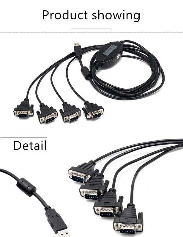 4 Port USB to Serial FTDI Cable for MA PC Linux with Windows 10 Certified Drivers
