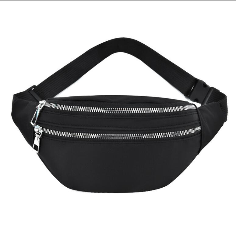 Kvinner damer kvinnelig midjepakke glidelås justerbart belte solid mini skulderveske crossbody bag sport reise fritidsveske
