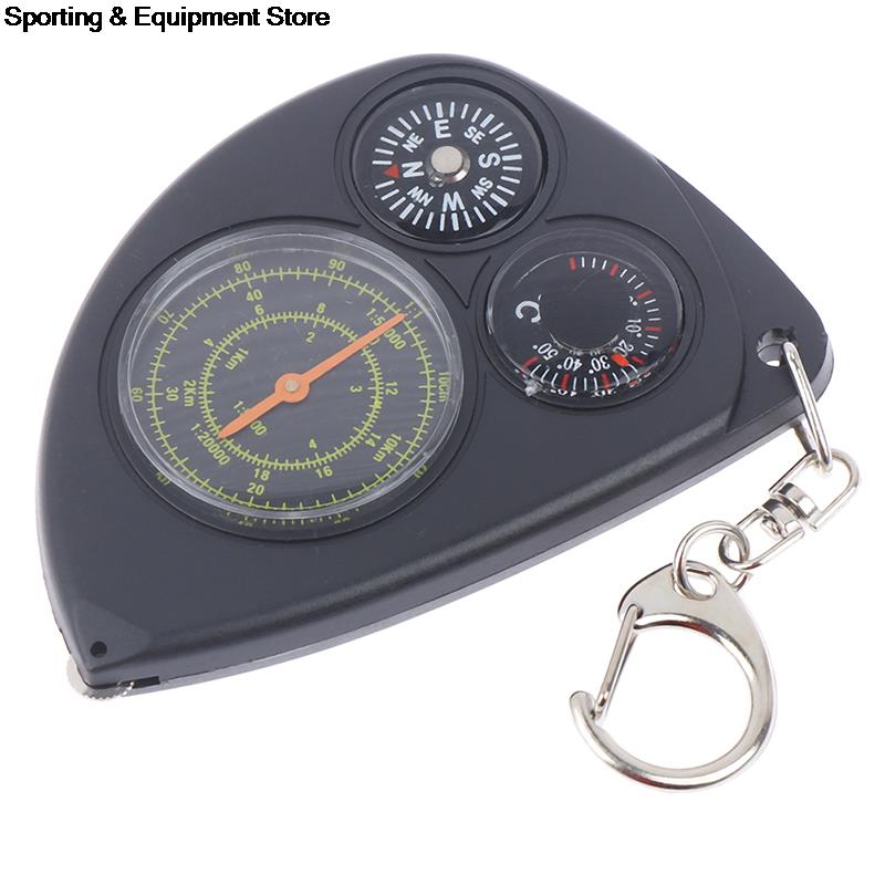 Portable Odometer Multifunction Keychain Outdoor Travel Compass Rangefinder
