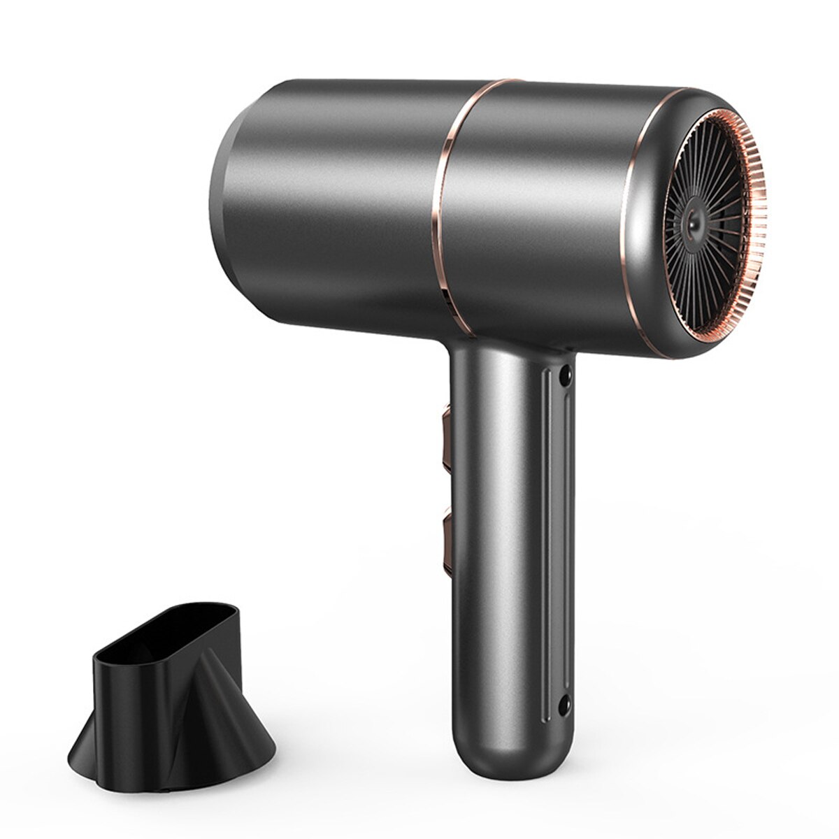 Blue Light Ions Salon Hair Dryer, Powerful Ceramic Tourmaline Blow Dryer, 6 Gears Low Noise Hairdryer with Nozzle: Dark Gray / UK