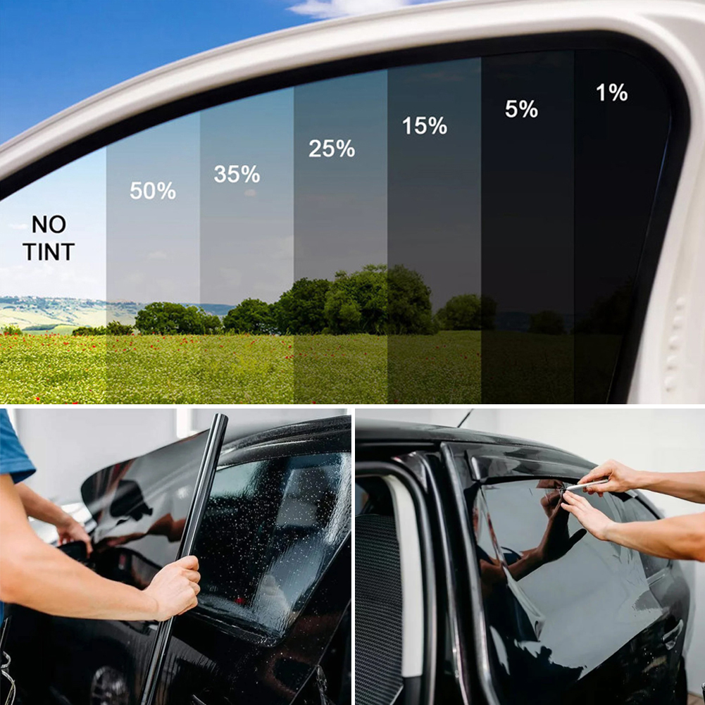 Rollo de película negra para ventana de coche, varios tamaños, autoadhesivo para el hogar, tinte de vidrio, Protector UV de privacidad, pegatina para ventana, película parasol