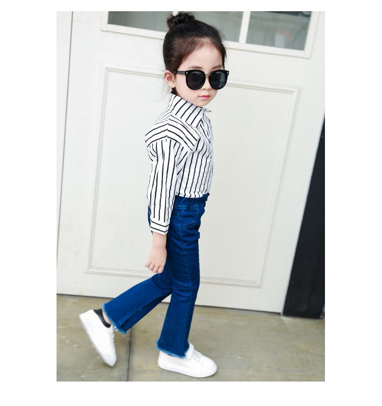 Pantalones vaqueros de estilo escolar para niña de 2 a 9 años, ropa para niños, pantalones de tela vaquera con corte de bota