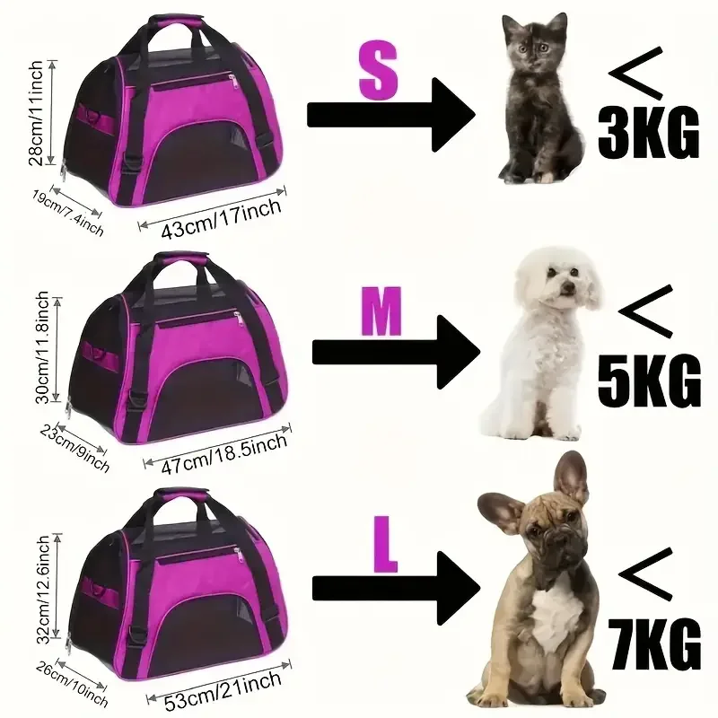 Tragbare Hund Katze Tragetasche Haustier Welpen Reisetaschen Atmungsaktive Gittergewebe Kleine Hund Katze Hunde draussen Zelt Träger Ausgehende Haustiere Handtasche