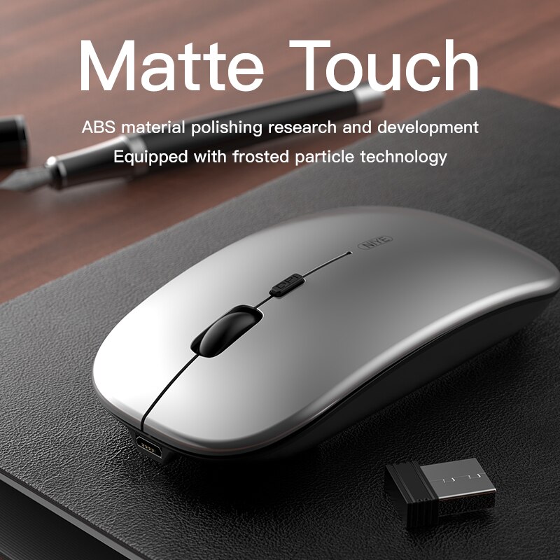 Niye Bluetooth Pink Mouse Wireless Computer Mice 2.4GHz USB Adapter DPI Rechargeable Home Desktop Laptop Mouse Ergonomic Mouses