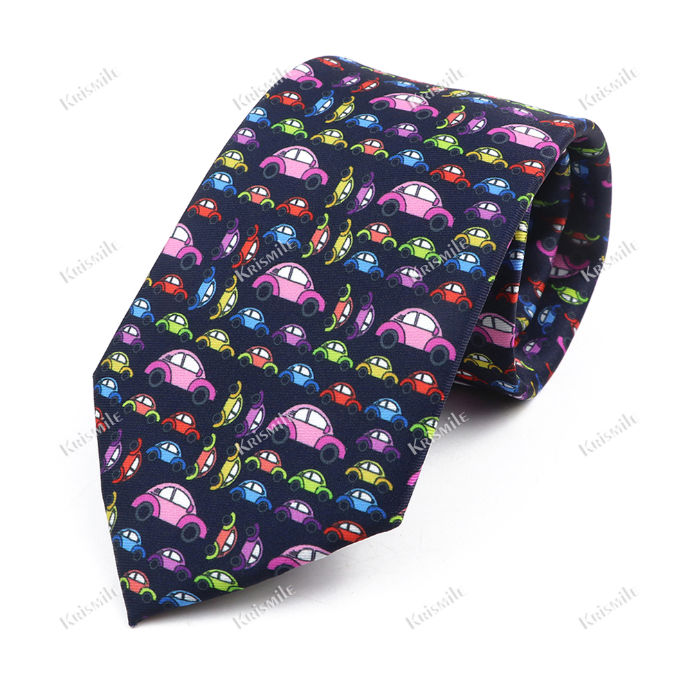 Nouveauté impression créative Imitation soie cravate décontracté hommes cravate dessin animé Animal mathématiques formule concepteur cravate de mariage cravate: Corail Rouge