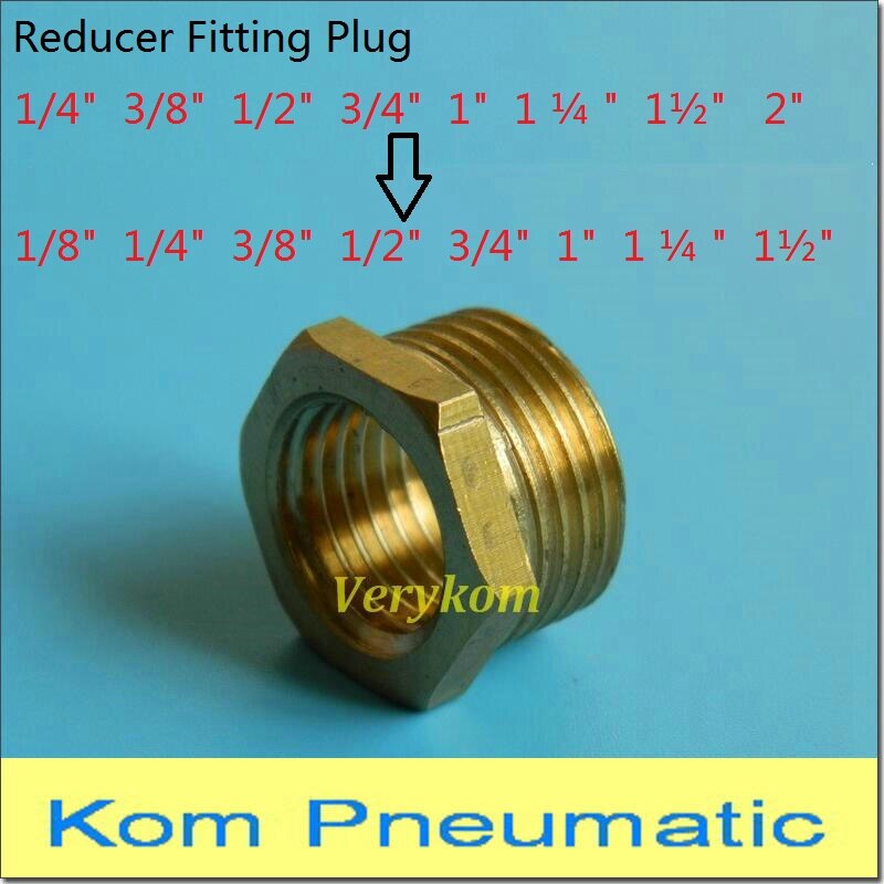10x Verykom Pneumatische Messing Verloopstuk Fitting 3/4 "1/2" Male Naar 1/8 "3/8" 1/4 "Vrouwelijke Verminderen adapter Lucht Water Gas DN10/15/20/25