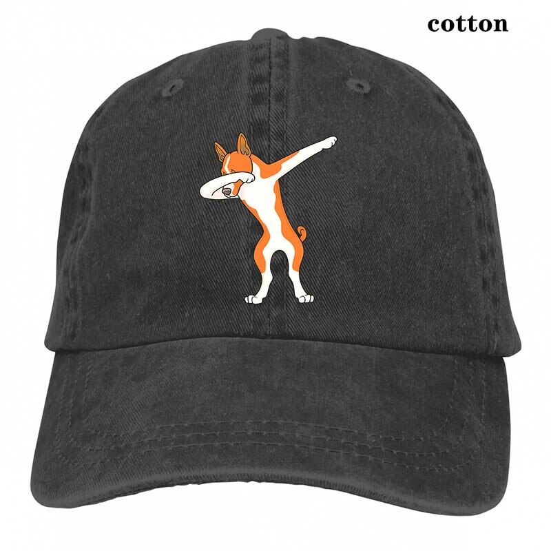 Funny Basenji Dabbing Baseball cap men women Trucker Hats adjustable cap: 3-Black